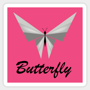 Silver butterfly Sticker